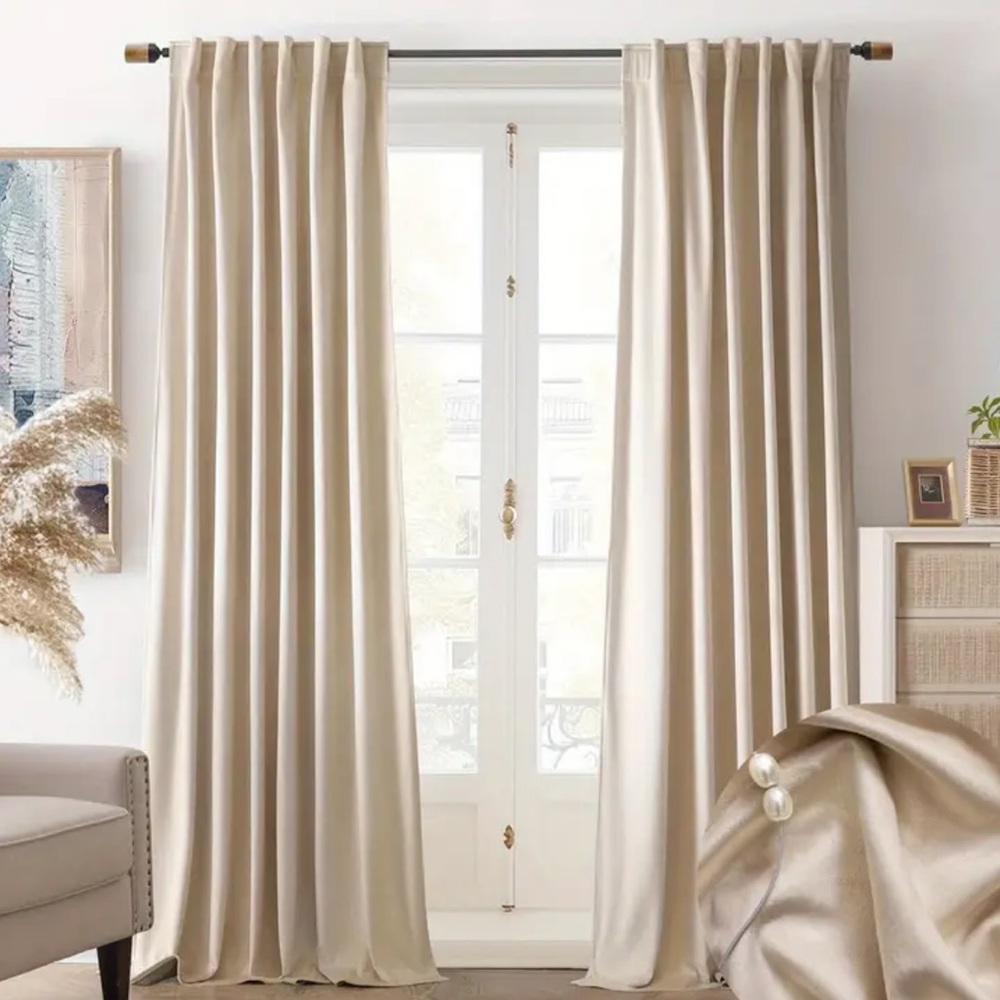 Black Out & Thermal Neutral Beige Drapery Panel - Home Accents Curtains